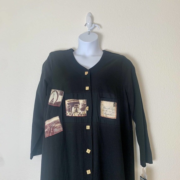 NWT Vintage COUNTRYWEAR CASUALS Plus Womens Dress Patchwork XL Long Sleeve - Picture 2 of 10